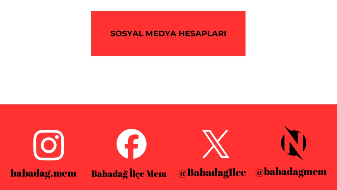 Babadağ İlçe Milli Eğitim Müdürlüğü Resmi Sosyal Medya Hesaplarıdır.